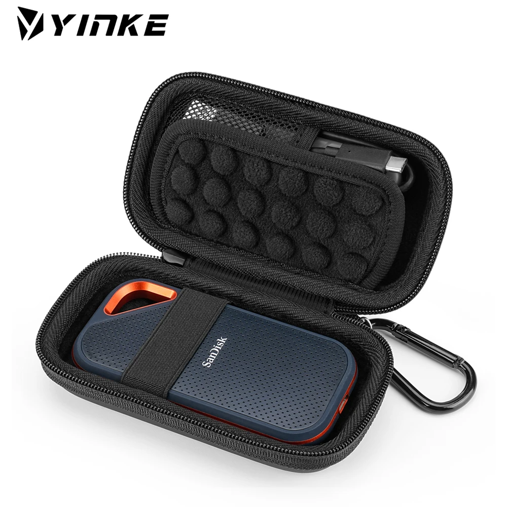 

Yinke Hard Case for SanDisk Extreme/SanDisk Extreme Pro Portable External SSD 500GB 1TB 2TB Travel Protective Cover Storage Bag