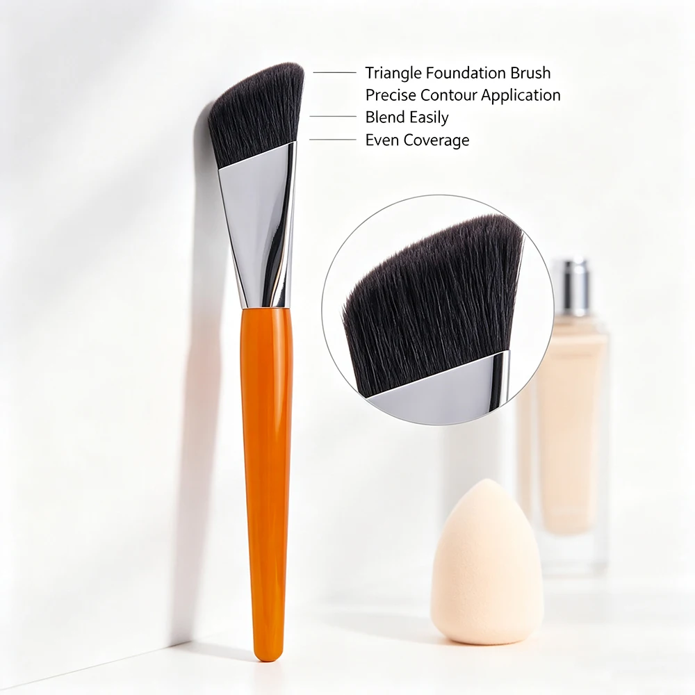 Triangle Foundation Brush Angled Contour Foundation Cream Liquid Bronzer Makeup Brushes Crystal Handle Foundation Make Up Tool