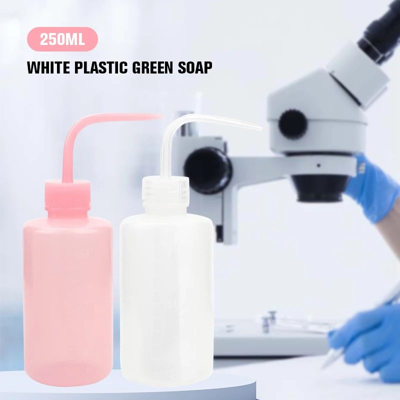 1PCS  Wash Clean Clear White Plastic Green Soap Lab Wash Squeeze Diffuser Bottle School Supplies