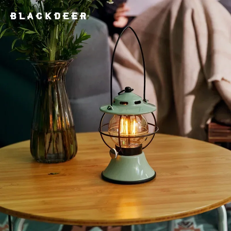 

BLACKDEER LED Retro Outdoor Camping Lantern Rechargeable Light adjust Light Modes 200h Runtime 5200mAh Power Bank USB Warm Lamp