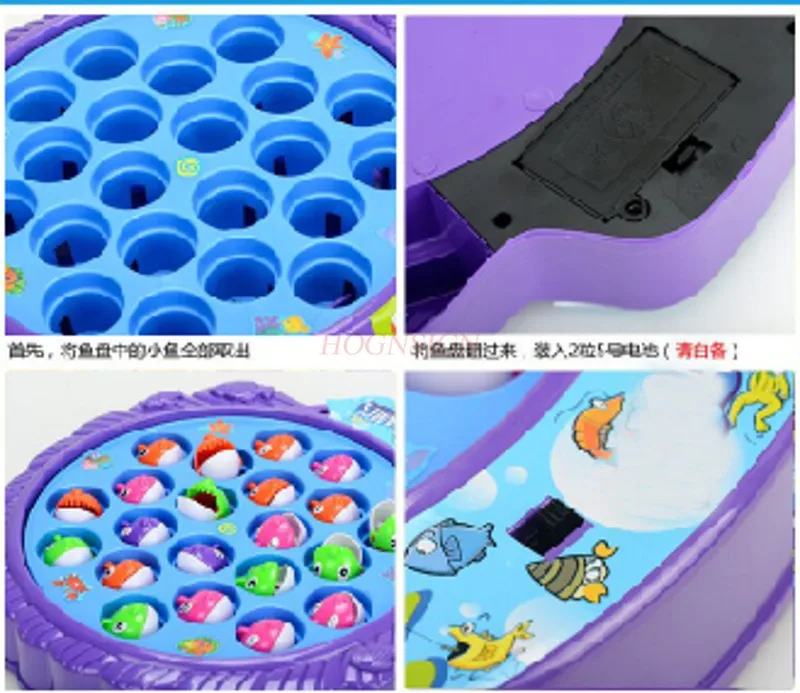 Children's Fishing Toys Large Early Childhood Education Puzzle Electric Rotating Fishing Machine