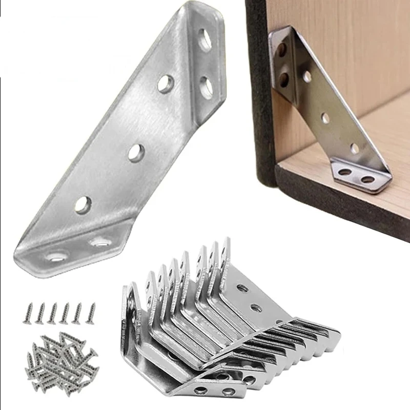 1/10/20 Sets Stainless Steel Corner Connector, Right Angle Thickened Brackets, Laminate, Furniture, Cabinet Hardware