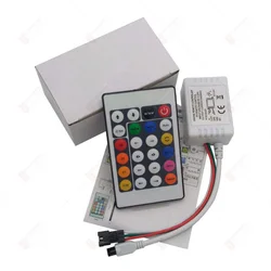 24Key DC 12 V IR Remote DC 12V LED Controller WS2812B WS2811 Output Port Connectors For SMD 3528 5050 LED Strip Light