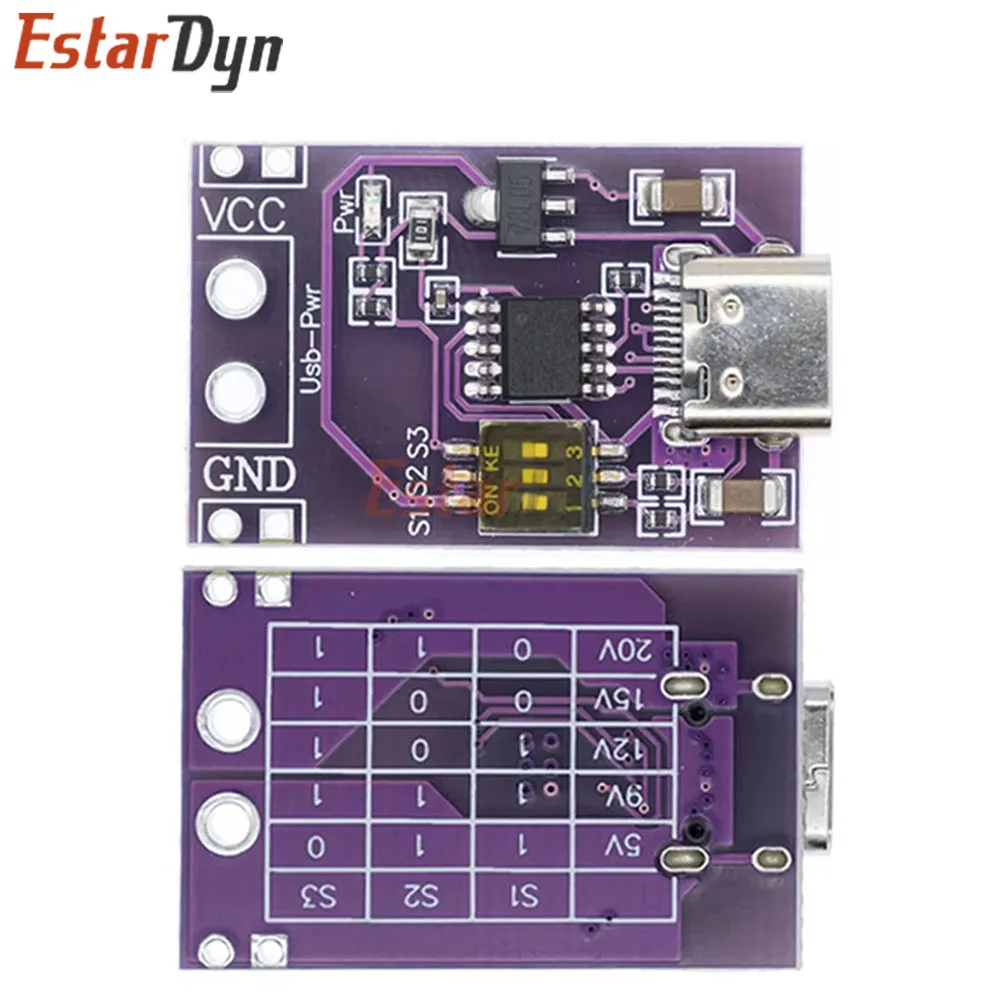 Estardyn Type-C PD QC AFC Fast Charge Decoy Trigger Board Voltage Polling Detector Module DC Converter for Laptop Notebook Phone
