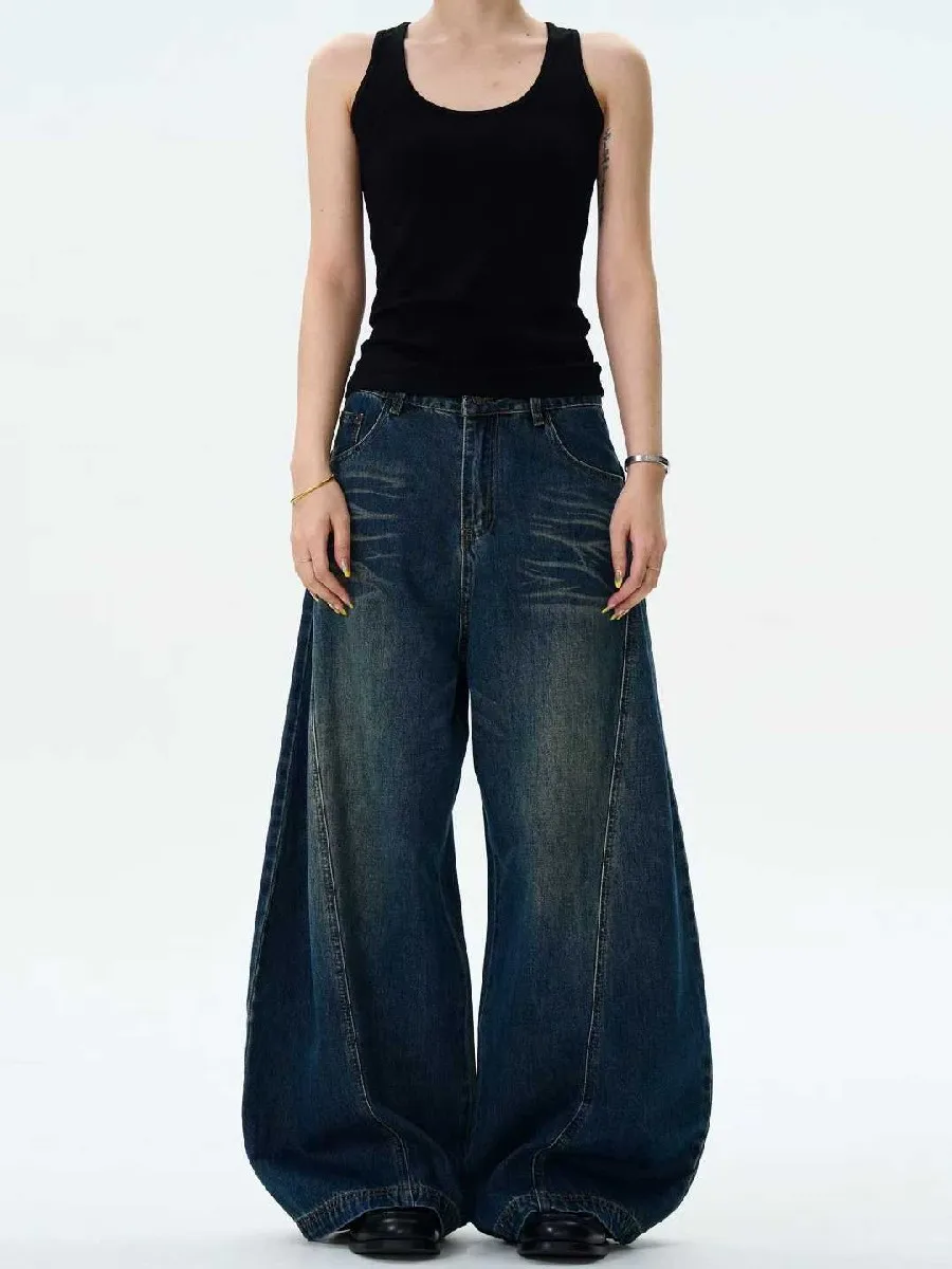 

Мешковатые свободные женские джинсы Sloth Lazy Distressed Goth Grunge Academy, эстетические брюки, брюки для женщин и девочек, уличная зимняя одежда