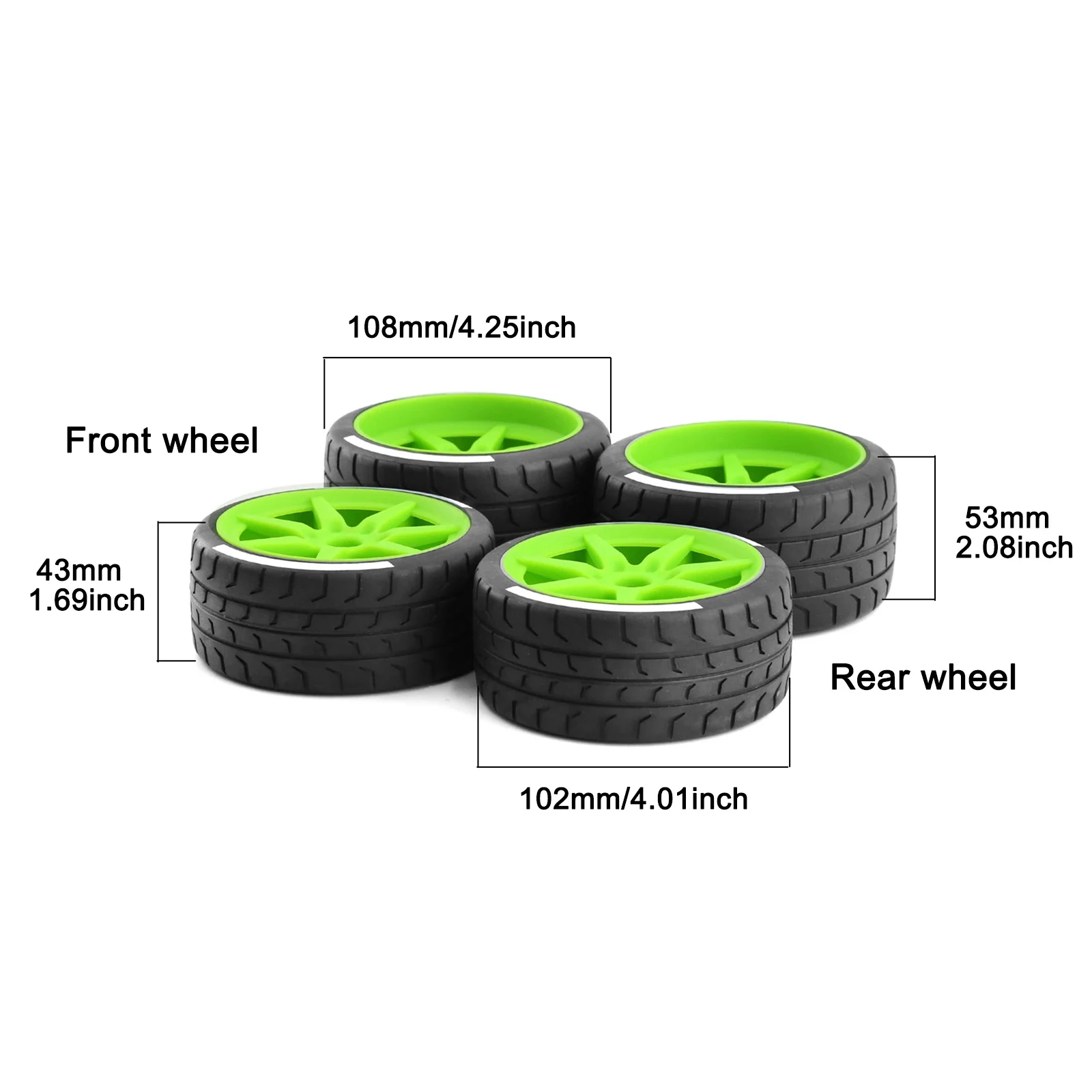 RC Car 4pcs 53/107 42/100 Tire Tyre 17mm Wheel Hex for Arrma 1/7 Felony FSR Model GT RC crawler upgrade parts for RC car models