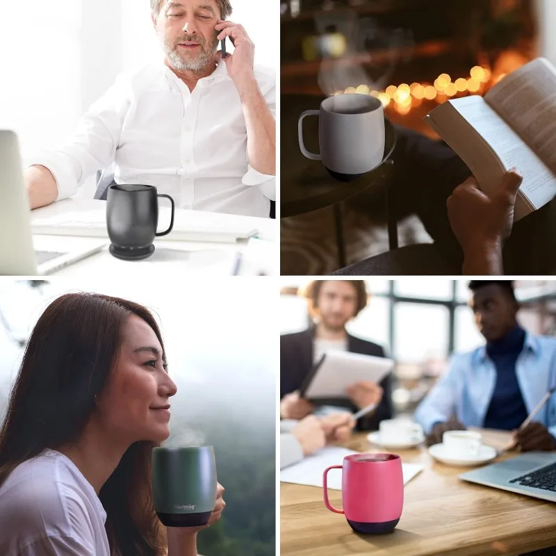 Nextmug-كوب قهوة يتم التحكم فيه بدرجة الحرارة ، كوب أسود ذاتي التسخين ، 14 أونصة