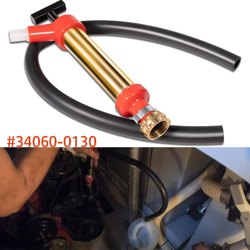 34060-0130 Marine Engine Oil Drain Hand Pump Boat Oil Change Pump Fits for OMC, Mercruiser, Brass,10.25