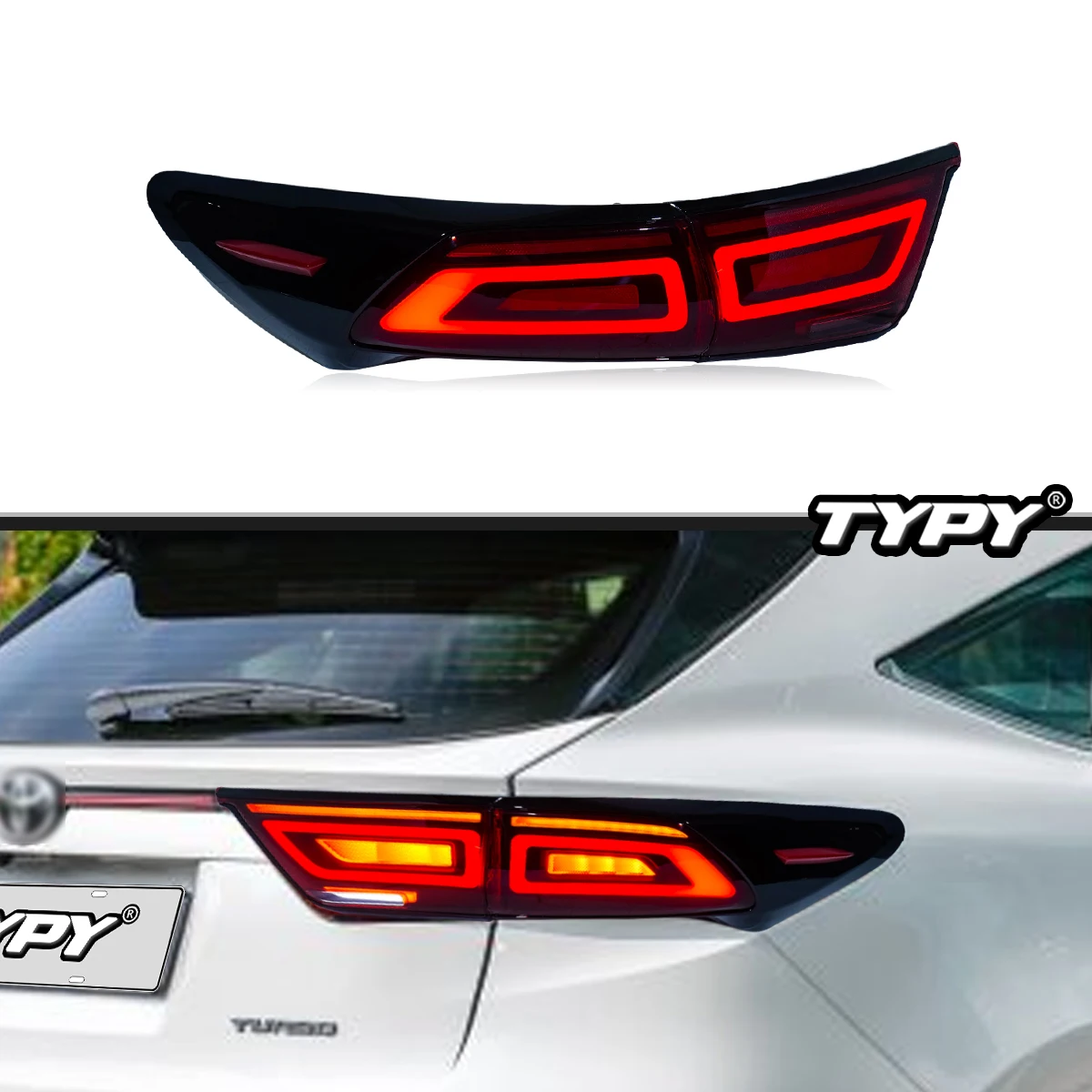 

TYPY новый светодиодный задний фонарь, обновленный, модифицированный для Toyota Harrier 60, задний фонарь 2012-2020, задний фонарь с динамическим сигналом, автоаксессуары