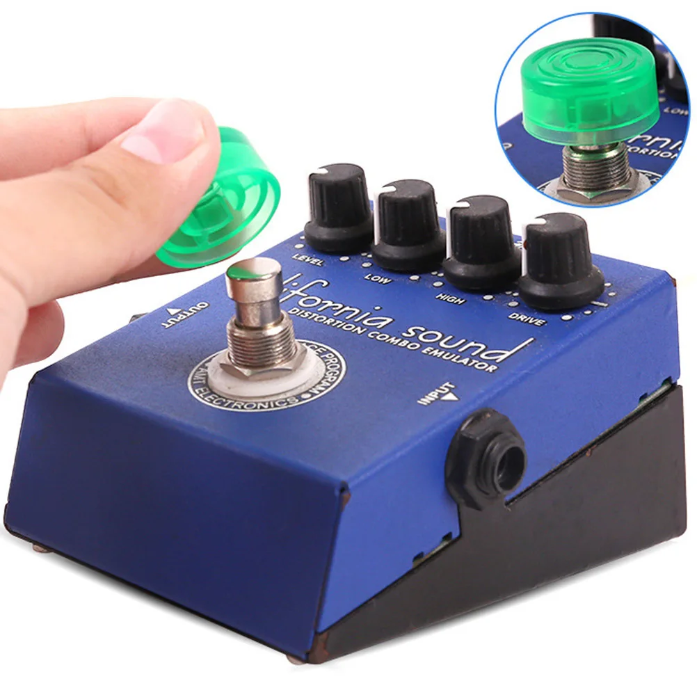

6Pcs Footswitch Pedal Caps Guitar Effect Toppers Anti-Slip Colorful Protection Covers Enlarged Touchable Surface Yellow Red