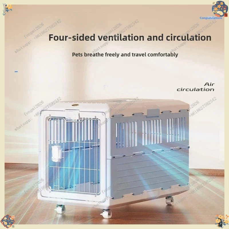 Portable Foldable Pet Kennel, Locked Breathable Carrier for Small Pet Daily Travel