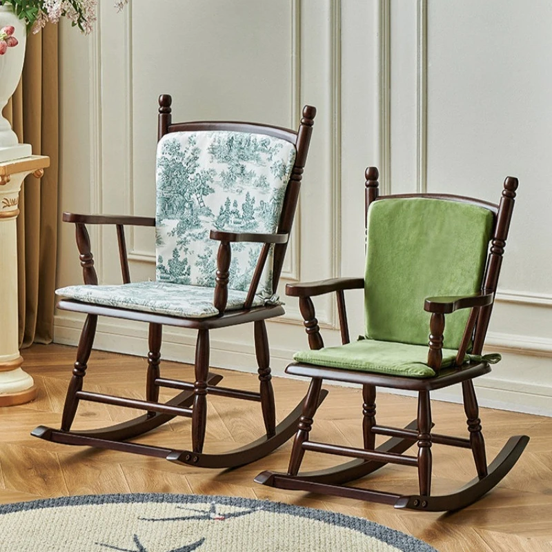Solid wood children's rocking chair balcony home leisure chair sofa chair