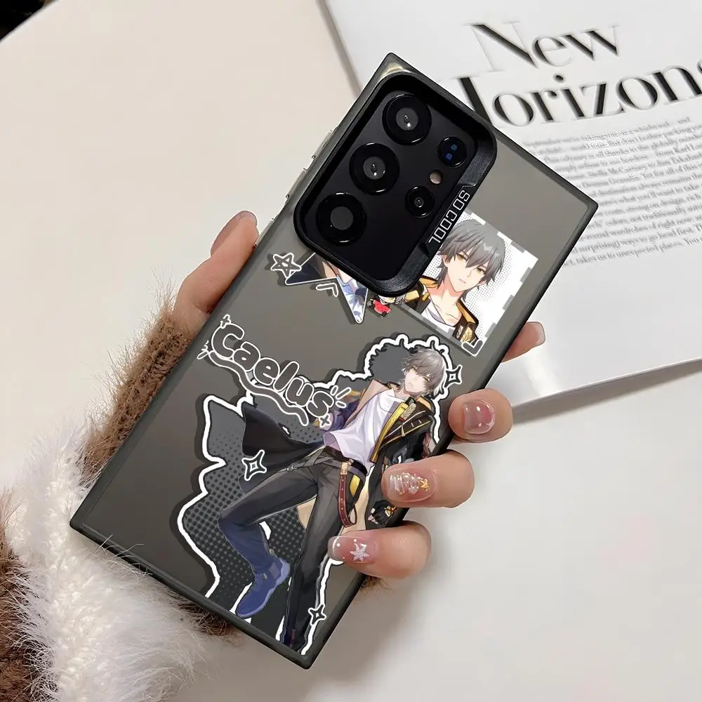 Honkai star rail Caelus stelle Cassa Del Telefono Per Samsung Galaxy S25 Edge S24 S23 S22 S21 S20 Ultra Fonda Del Silicone Argento Cassa Del Telefono