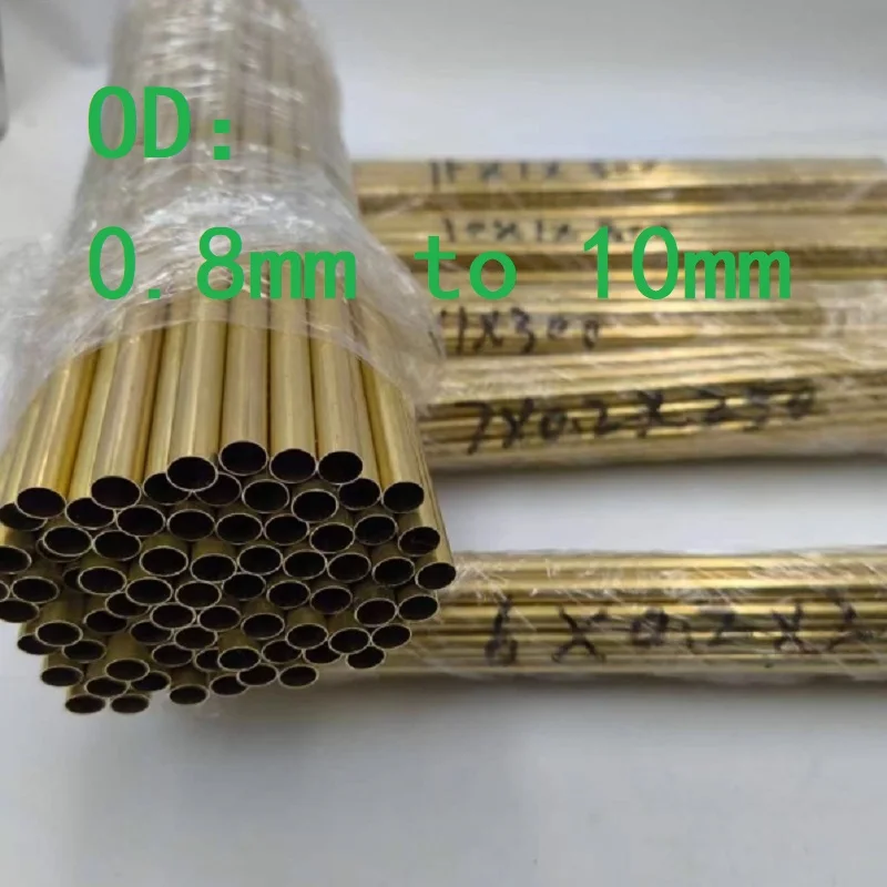 1 PC Brass Tubes Diameter 0.8 1 1.5 2 2.5 3 4 5 6 7 8 9 10mm Length 100mm 200mm 500mm Brass Seamless Round Pipes Tubing