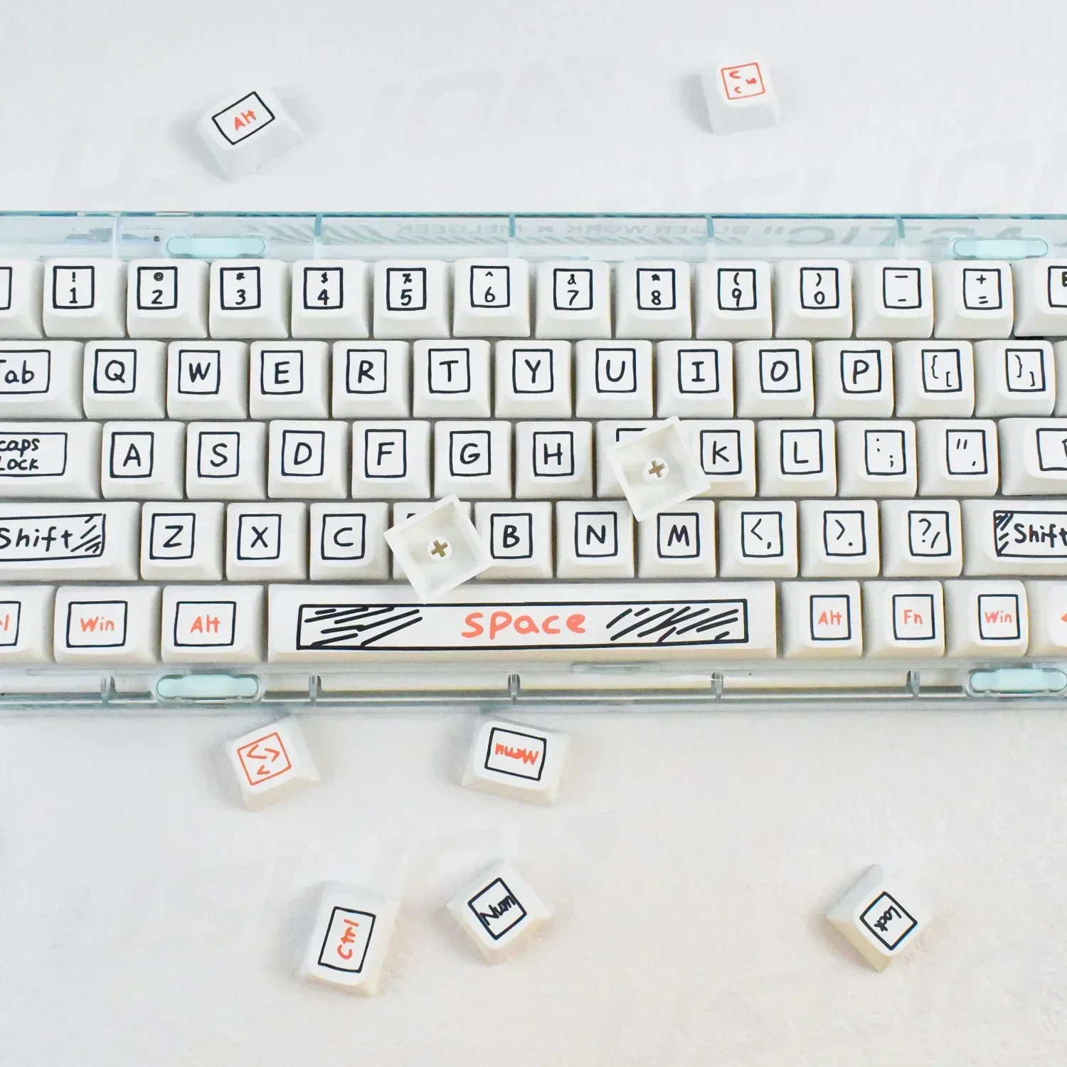 Graffiti Keycap  Profile  Keycaps 125 Keys For Mx Switch Mechanical Keyboard Custom Cute Anime Key Caps personalizadas Set