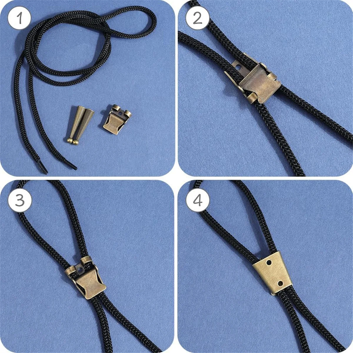 小売り！ ボロタイアクセサリーキット ラウンドスライドテクスチャードチップ ブラックチップワイヤー 合金交換用エンドキャップワイヤー ボロタイ作成用 C