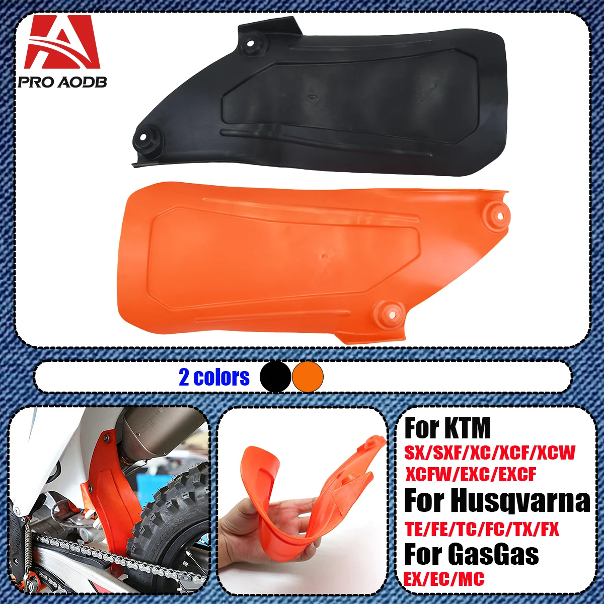 Motorcycle Rear Fender Mudguard Kit Shock Absorber Air Box Mud Flap Splash Guard For Husqvarna KTM SXF XC XCF EXC EXCF XCW XCWF