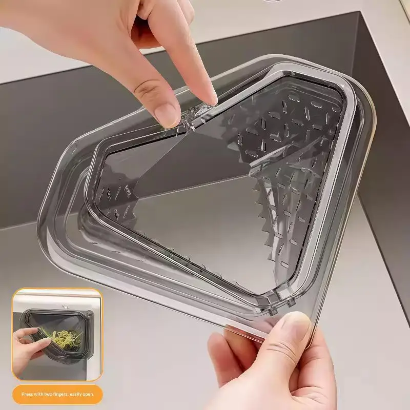【Sink Food Catcher Basket Magnetic Suction Drainage Triangle Drying Kitchen Sink Drain Strainer Corner Basket For Scrap Fruit】