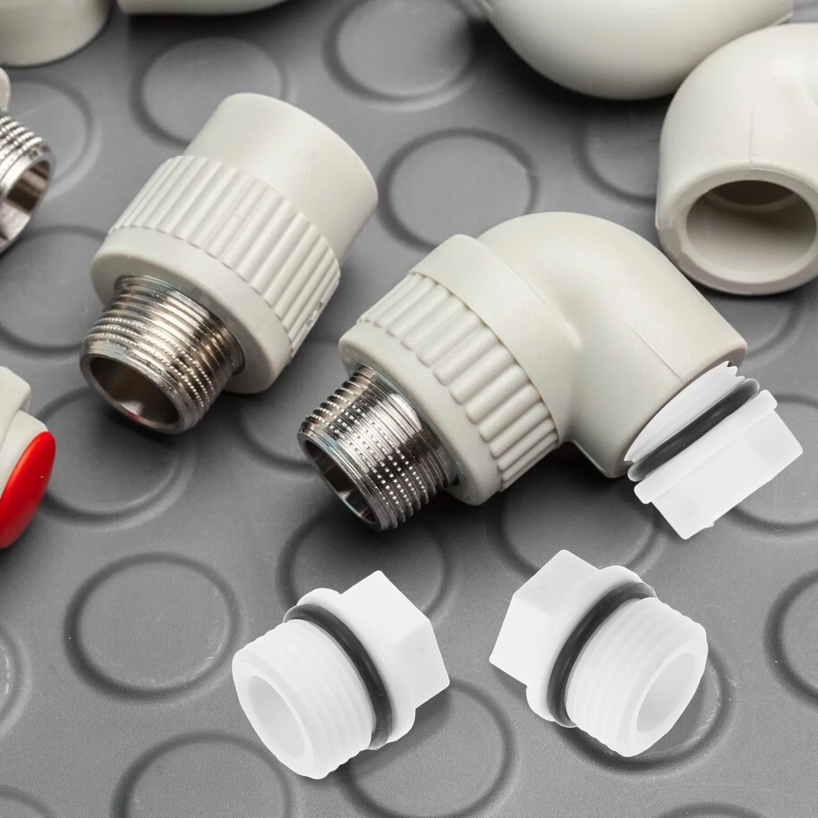

5pcs Ppr Male Threaded End Cap Connector White Garden Hose Plug Water Pipe Leak Prevention Nylon Hose Plug Sprinkler Cap