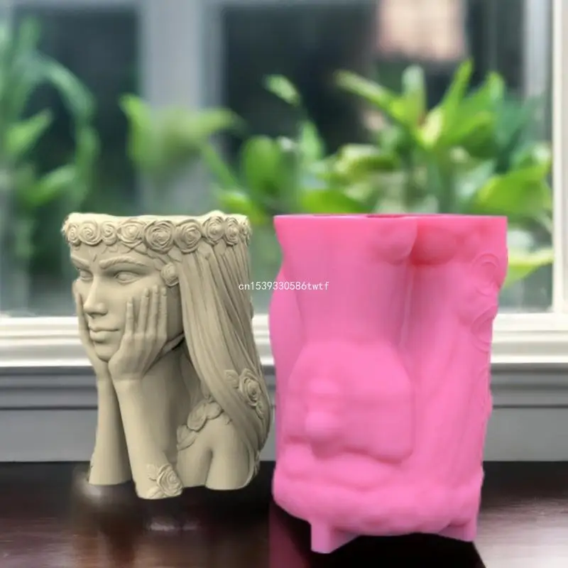 Gypsum Flower Pot Silicone Resin Mold Epoxy Resin Casting Mold Succulent Vase Cement Mold Holder Mold Dropship