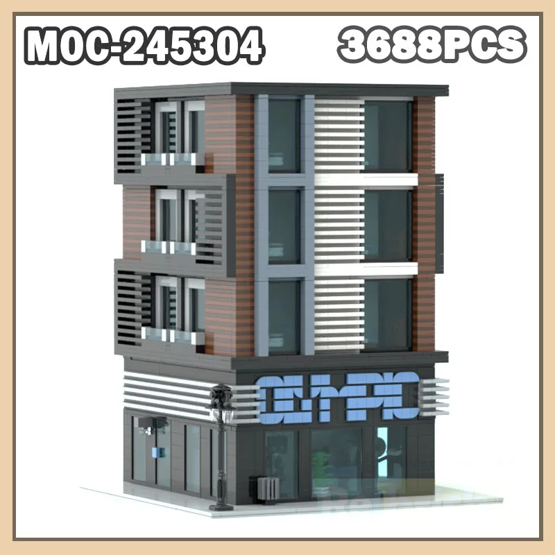 

MOC-245304 Apartment Complex Building Blocks MOC Streetscape Series City Architecture Model Building Blocks 3688PCS Creative Toy