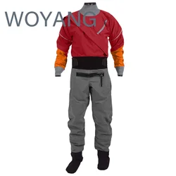 Trajes secos de kayak para hombre, puños de látex, cuello antisalpicaduras, junta de remo de agua plana, cuello y muñeca, trajes para hombre