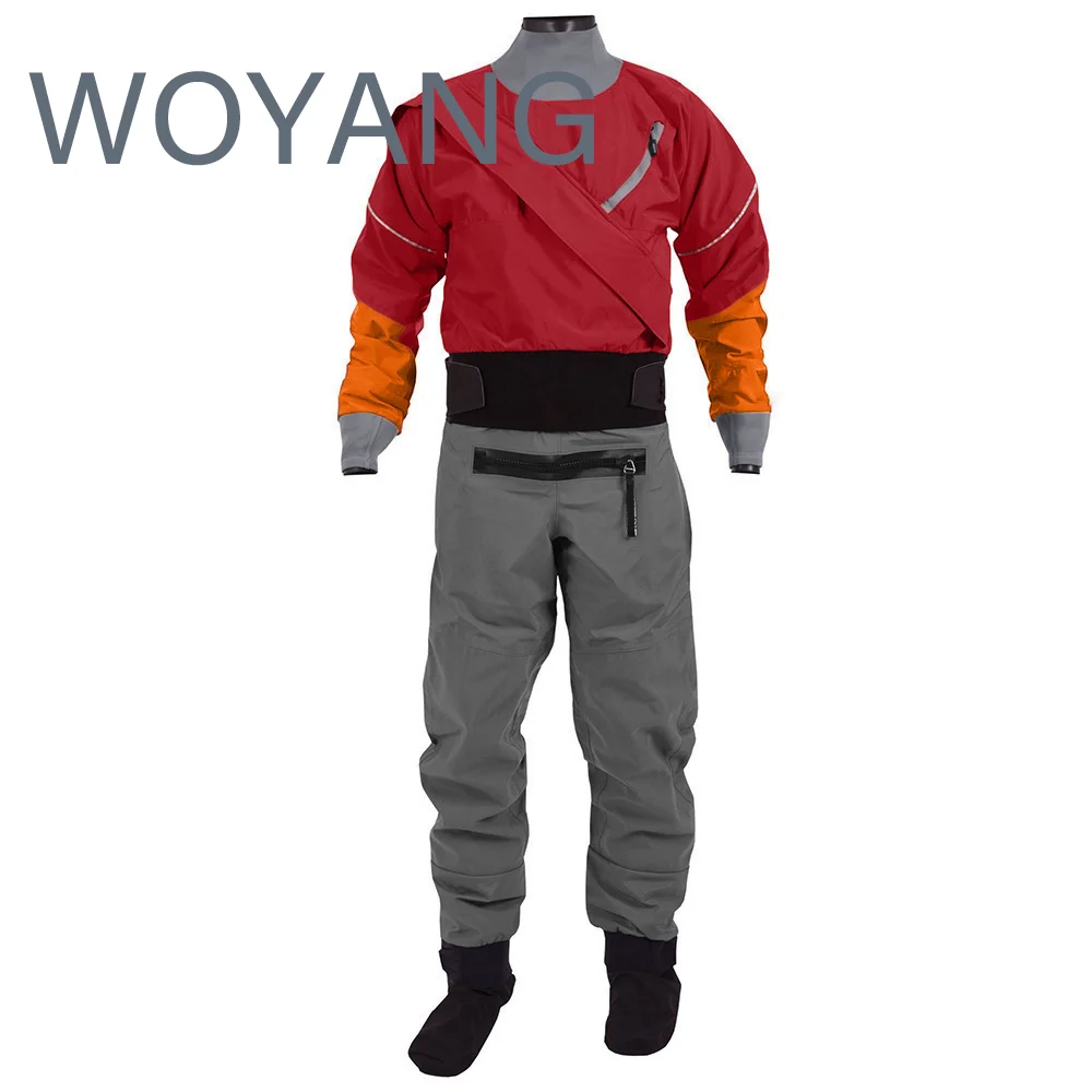 Kayak Dry Suits for Men, Latex Cuff, Splash Collar, Flatwater Paddling Gasket, Neck and Wrist, Men's Suits