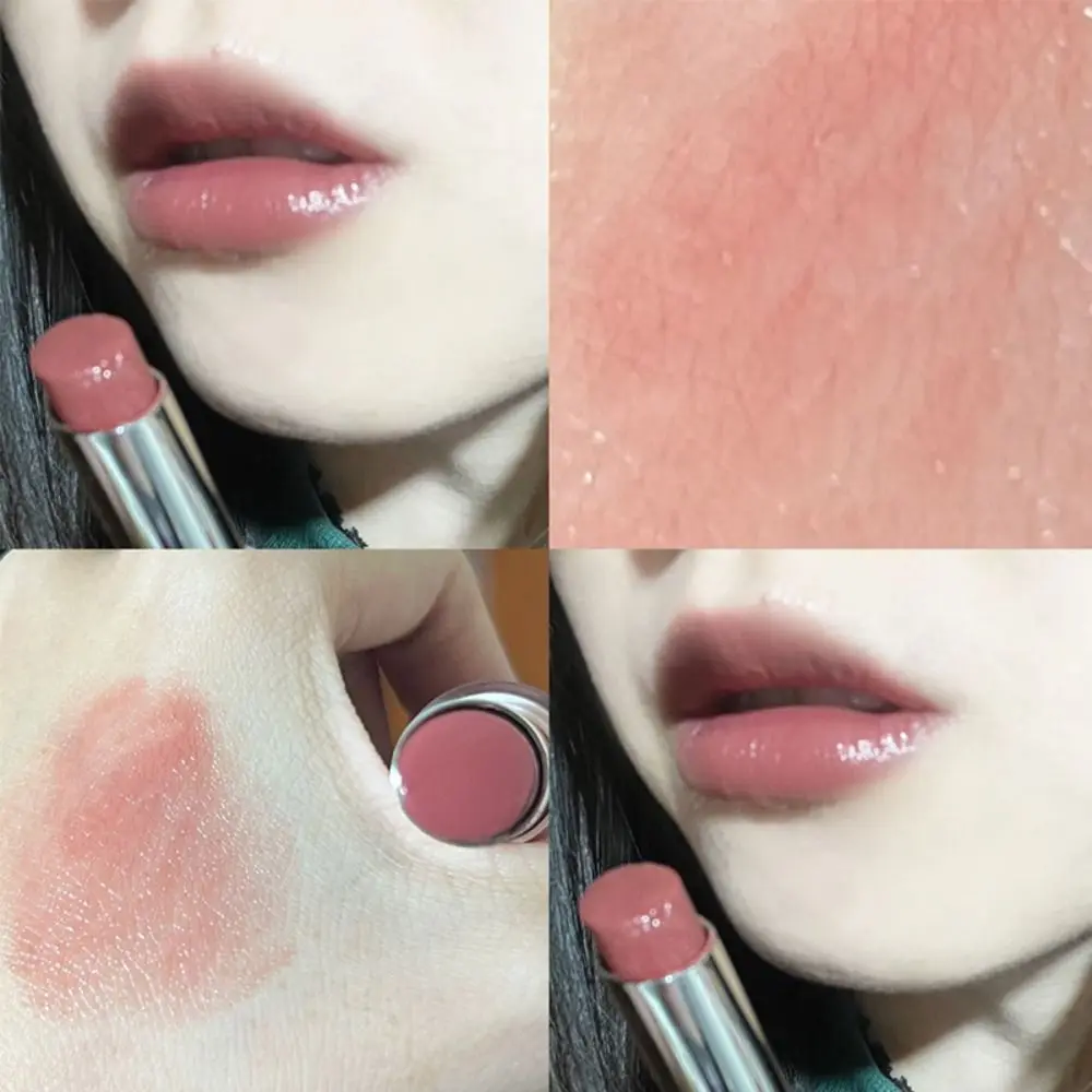 Bálsamo labial impermeável para mulheres, suave à prova de suor, matiz labial portátil, espelho hidratante anti-secagem, esmalte