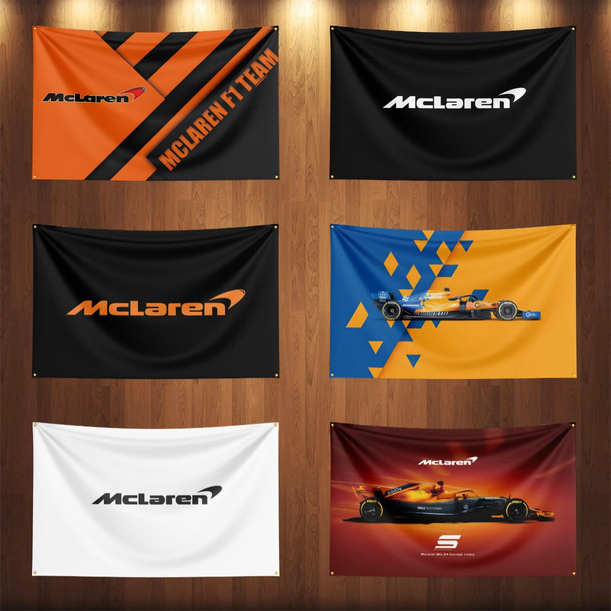 3x5 Ft F1 Racing Flag Polyester Digital Printing Banner for Garage Wall Art Out Door Decoration With Brass Grommets-M-mcLarens