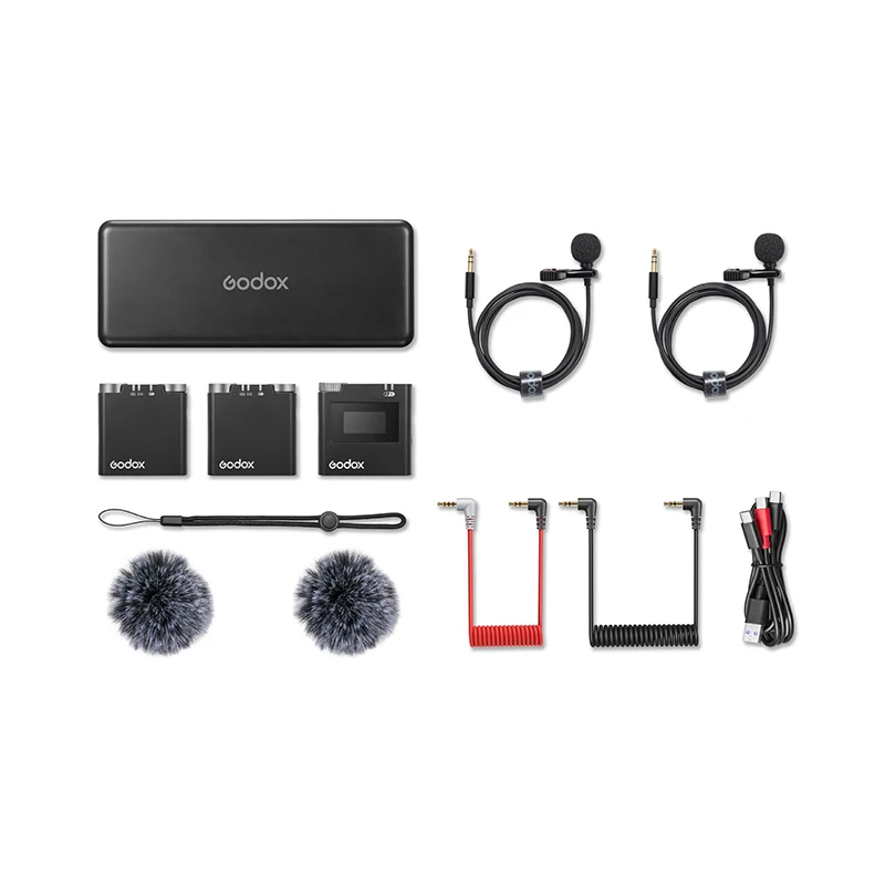 Godox Wireless Microphone Virso S M1 M2 2.4Ghz Wireless Lavalier PC Camera Phone Professional Omnidirectional Mic for Vlogging