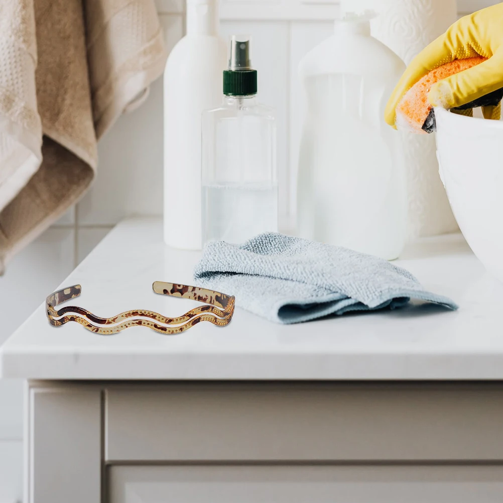 

2 шт., обручи для волос из смолы, U-образная зубчатая повязка на голову для мытья лица, макияжа, практичное женское украшение для волос, долговечное