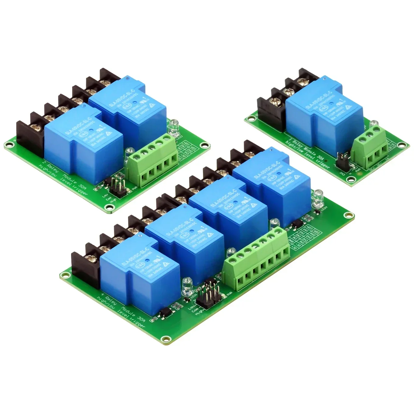 5pcs 1 2 4 Channel Relay Module 5V 30A High And Low Level Trigger PLC Automatic Control Module Without Guide Rail For Smart Home