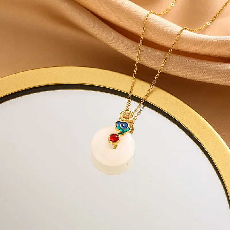 Xiangyun قلادة الرجعية، قلادة السلام، قلادة الإكسسوارات والمجوهرات شيونغسام الرجعية، قلادة الملابس العصرية