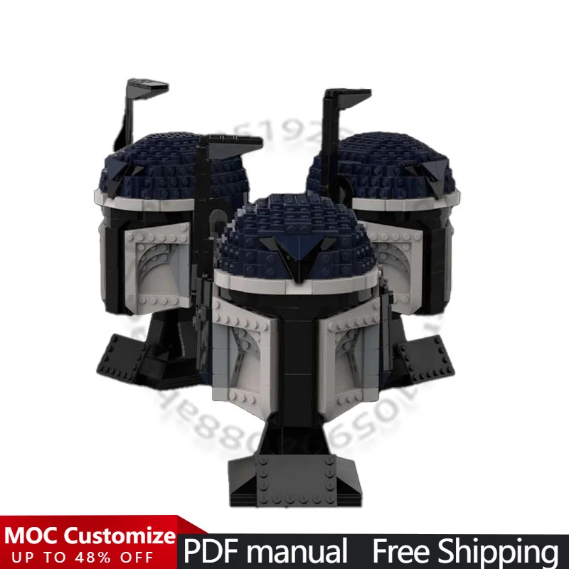 

Набор из 631 детали: Шлем командира флота из кирпичиков MOC, модульный конструктор, креативный дизайн, игрушка DIY, рождественский подарок