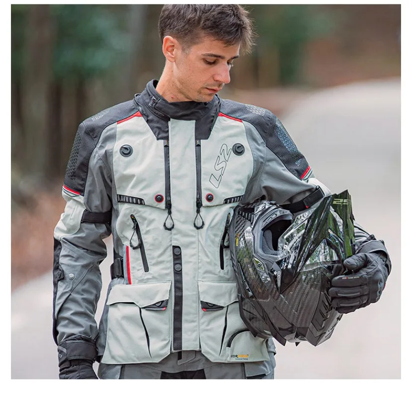 LS2 MJ130 Motorcycle Rally Suit Unisex Four Seasons Waterproof Wear Resistant Tear Proof Adventure Touring Riding Gear