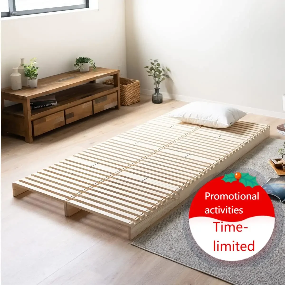 Pallet Bed Slats 8 Pieces (Twin) Pine Wood Natural, Japanese Futon Mattress Floor Sleeping Tatami Mat