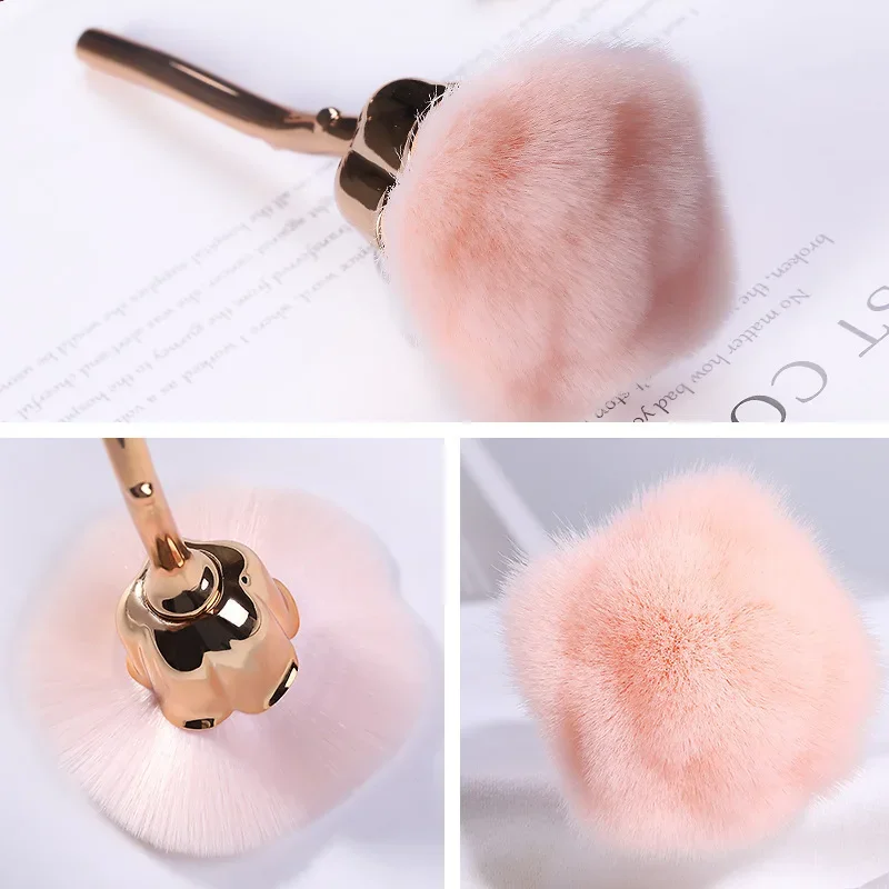 Pędzel do zdobienia paznokci Flower Rose Remove Nail Dust Brushes Akryl UV Gel Polish Powder Cleaning Tool Beauty Makeup Brushes