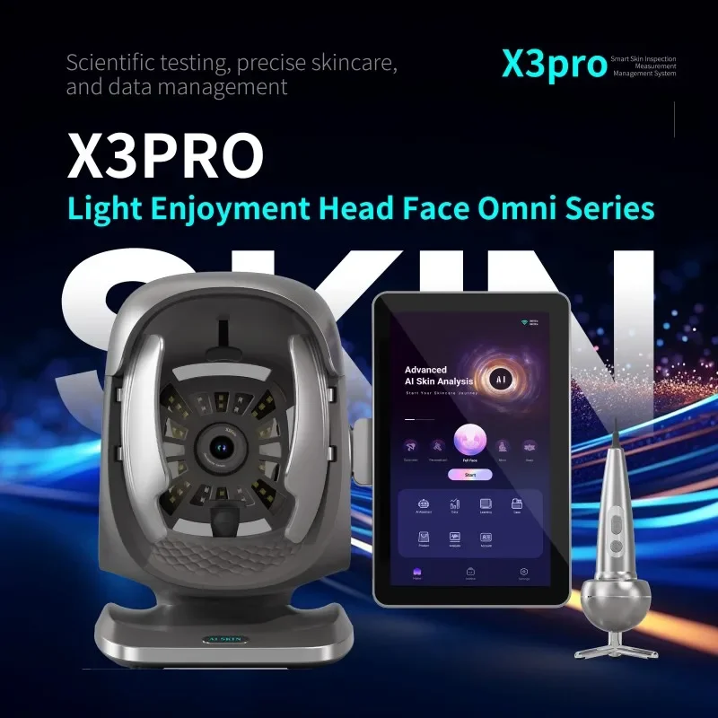 New X3PRO 3D AI Facial Scanner Analyzer Machine Multi Spectrum Moisture Scalp Detection UV Skin Hair Analysis Measuring Machine