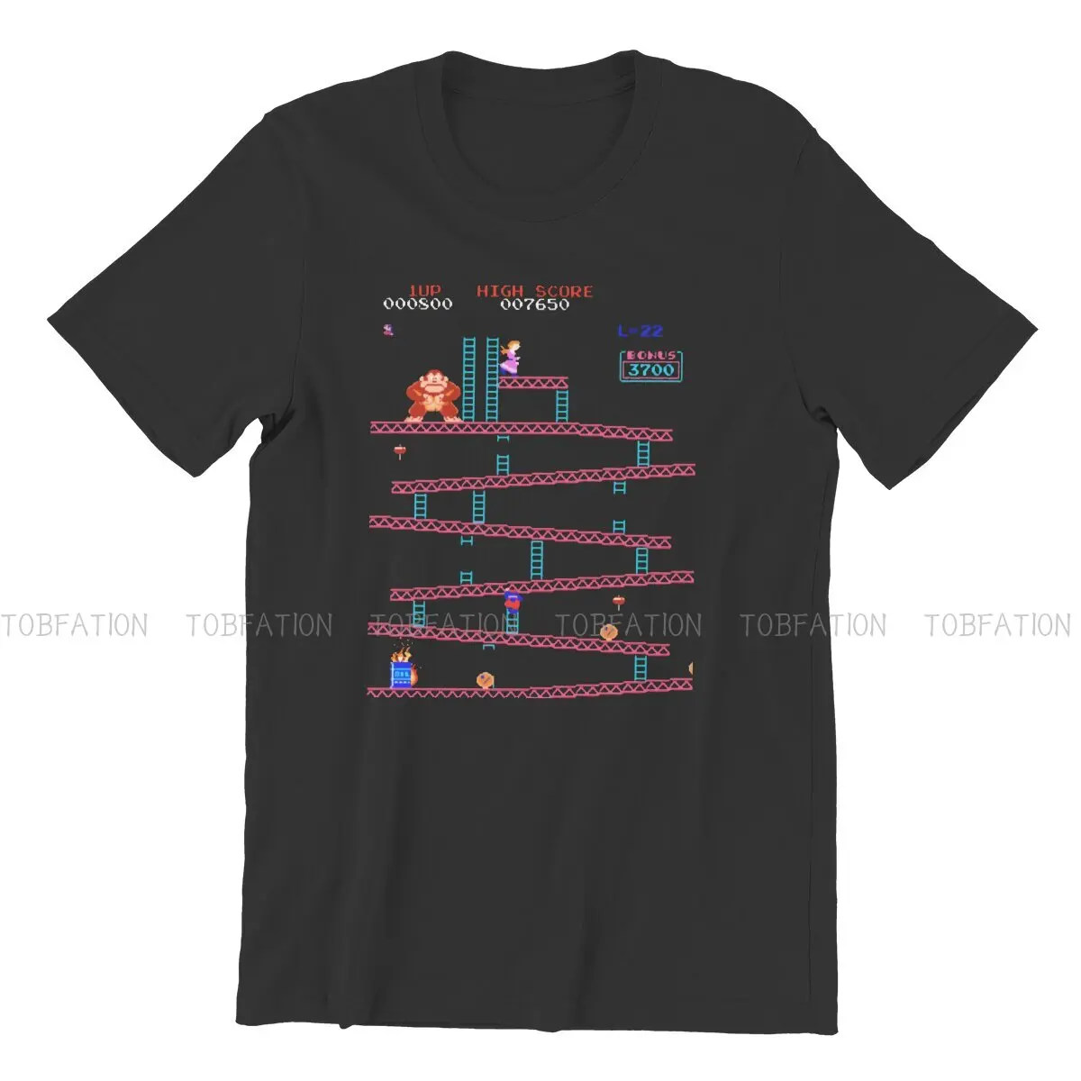 Donkey Kong Game 100% Cotton TShirts High Score  Personalize Men's T Shirt Funny Tops 6XL