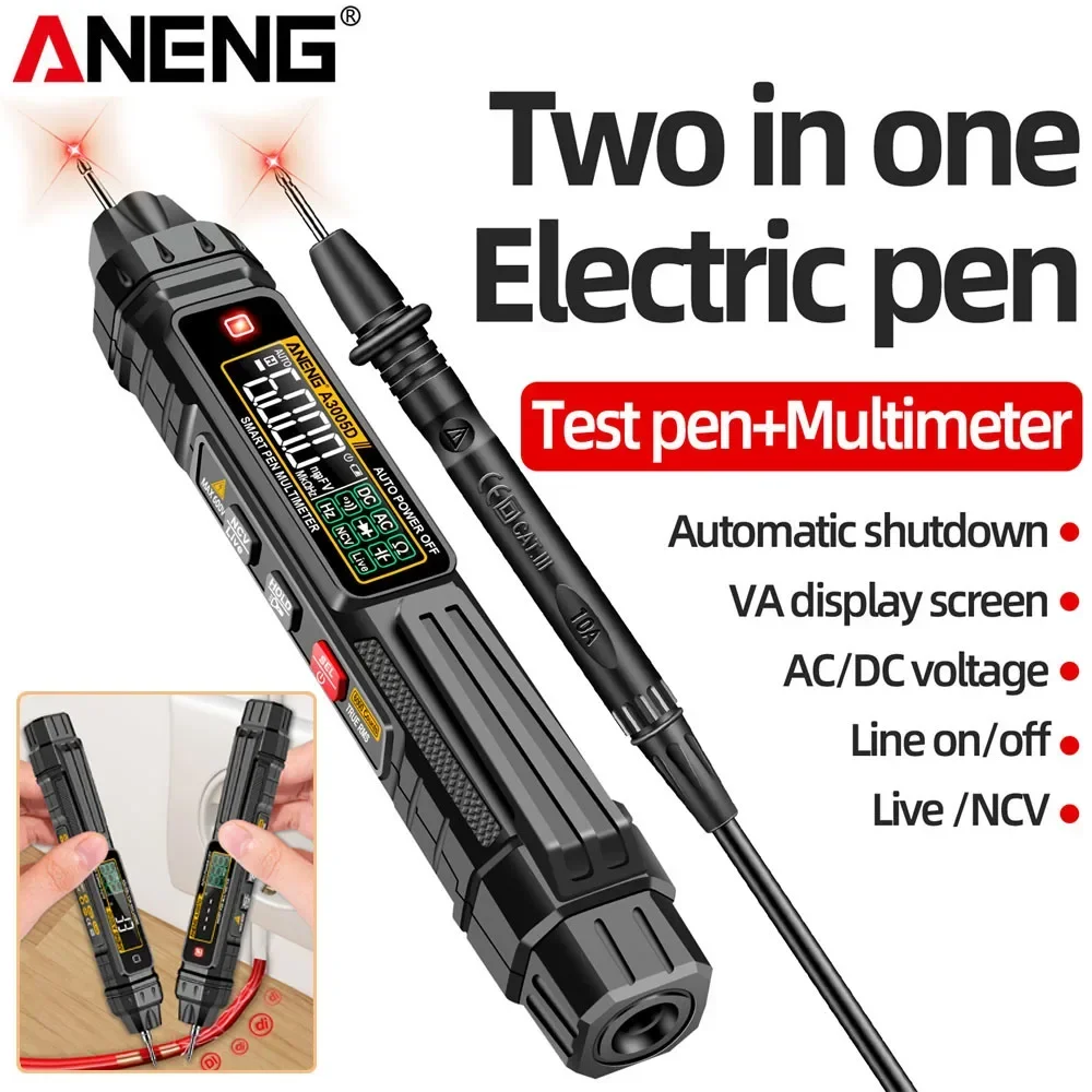 

A3005D Digital Multimeter Pen-type 6000 Counts Professional Meter Non-Contact AUTO AC/DC Voltage Tester NCV Ohm Diode For Tools
