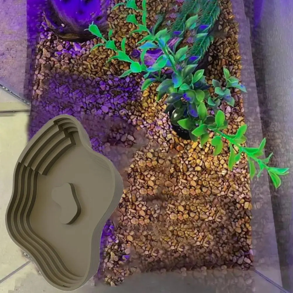 Stair Design Turtle Bathing Basin Anti-Slip Plastic Reptiles Water Basin Professional Large Size Amphibian Water Bowl Frog