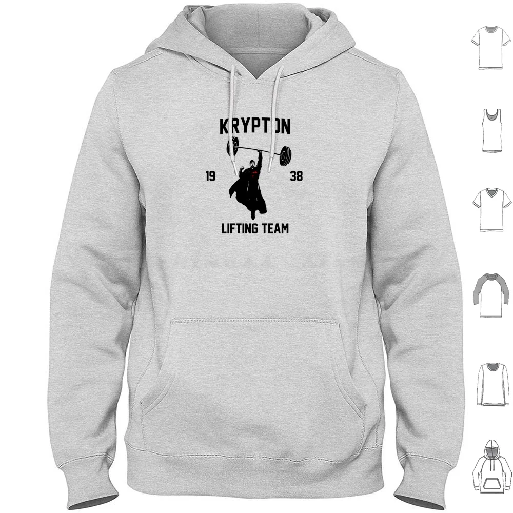 Lifting Club Hoodies Long Sleeve Super Man Hero Bat Spider Asylum Krypton Punch Weight Lifting Team 1938 Work Out