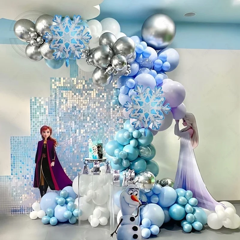 157pcs Frozen Theme Balloons Garland Arch Kit Snowflake Elsa Olaf Foil Globos Girls Birthday Party Baby Shower Decoration Global