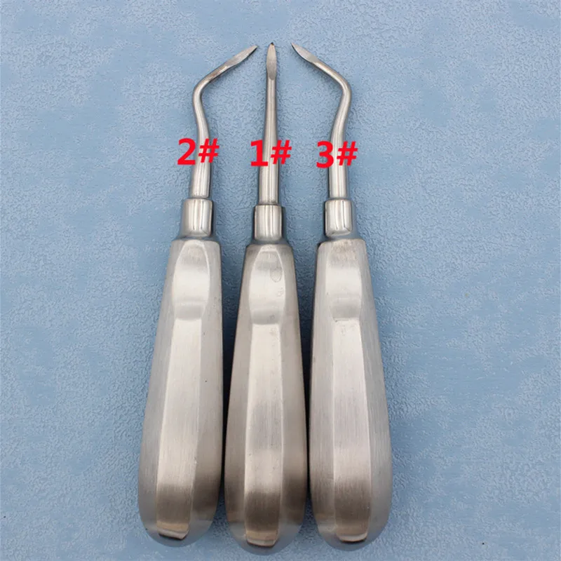 Stainless Steel Dental Elevator Teeth Clareador Curved Root Hexagon Handle Dentist Surgical Instrument Tools Dental Lab