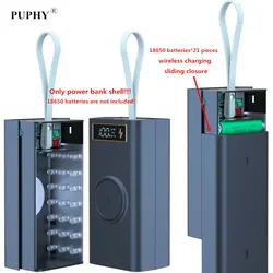 DIY Big-capacity Power Bank Shell 5V 9V 12V 5A USB QC4.0 PD 22.55W Super-Charge VOOC Wireless Charge with 18650 Li-ion Battery