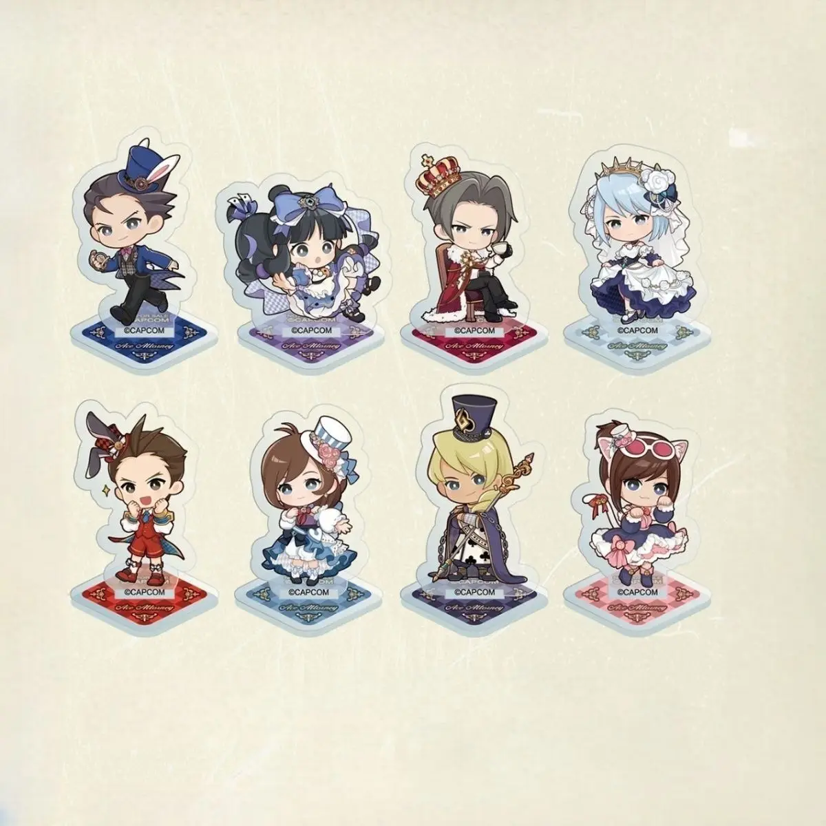 Ace Attorney Phoenix Wright Miles Edgeworth Anime Cosplay mini soporte acrílico modelo placa decoración de escritorio letrero de pie regalo de escritorio