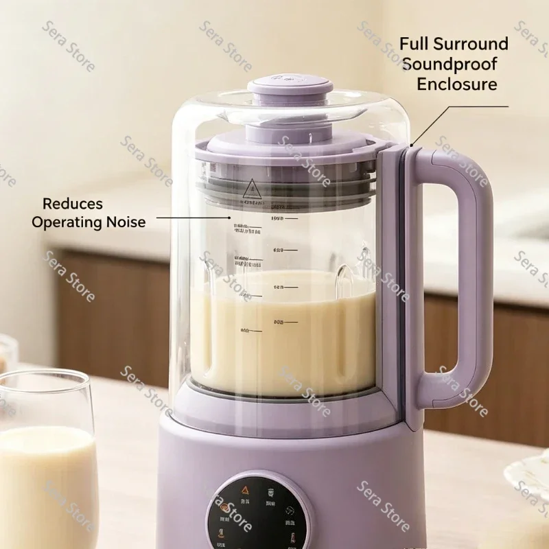 Household Quiet Soy Milk Maker 1.1L Auto Heating Touch Screen Blender Non-Stick Ceramic Pot with 20 Steel Blades Timer Function