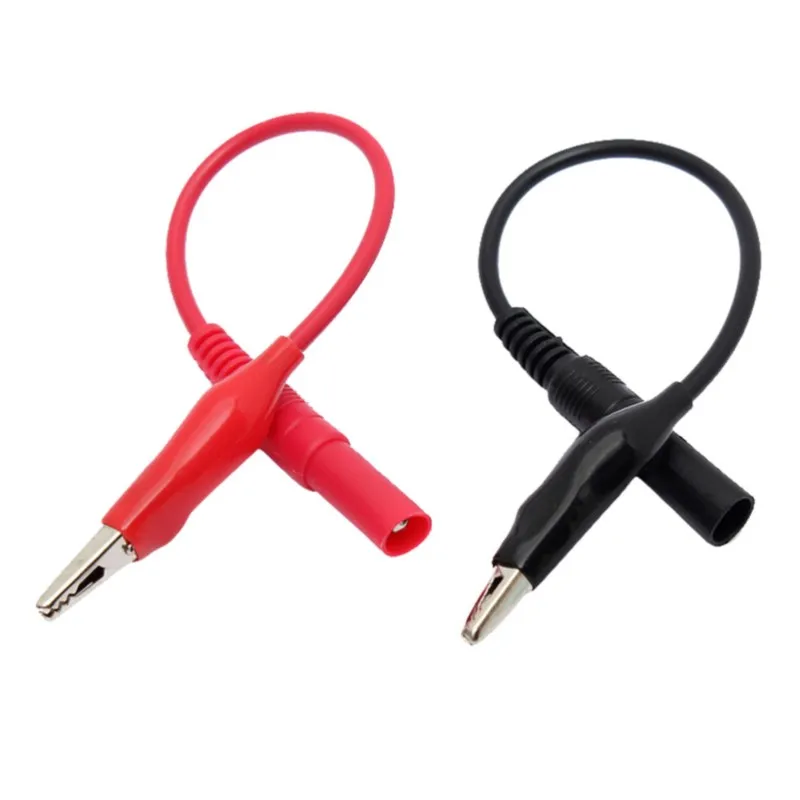 2pcs (1 red + 1 black)MultiMeter Test Lead & Alligator Crocodile Clip Electrical Clamp For Meter Testing Probe