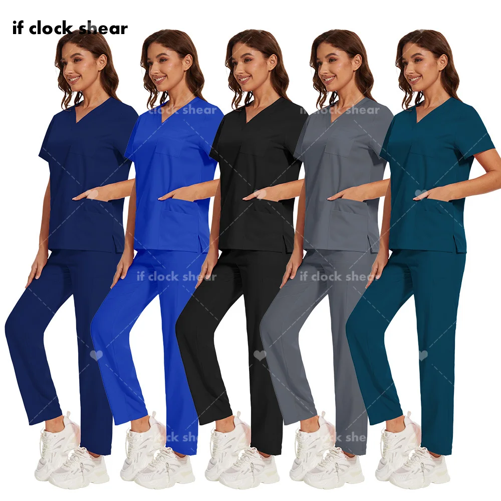 

Wholesale Surgical Uniforms Women Multicolor Hospital Medical Scrub Wear Doctor Uniform Anesthetist Suit Doctor Nurse Scrubs Set