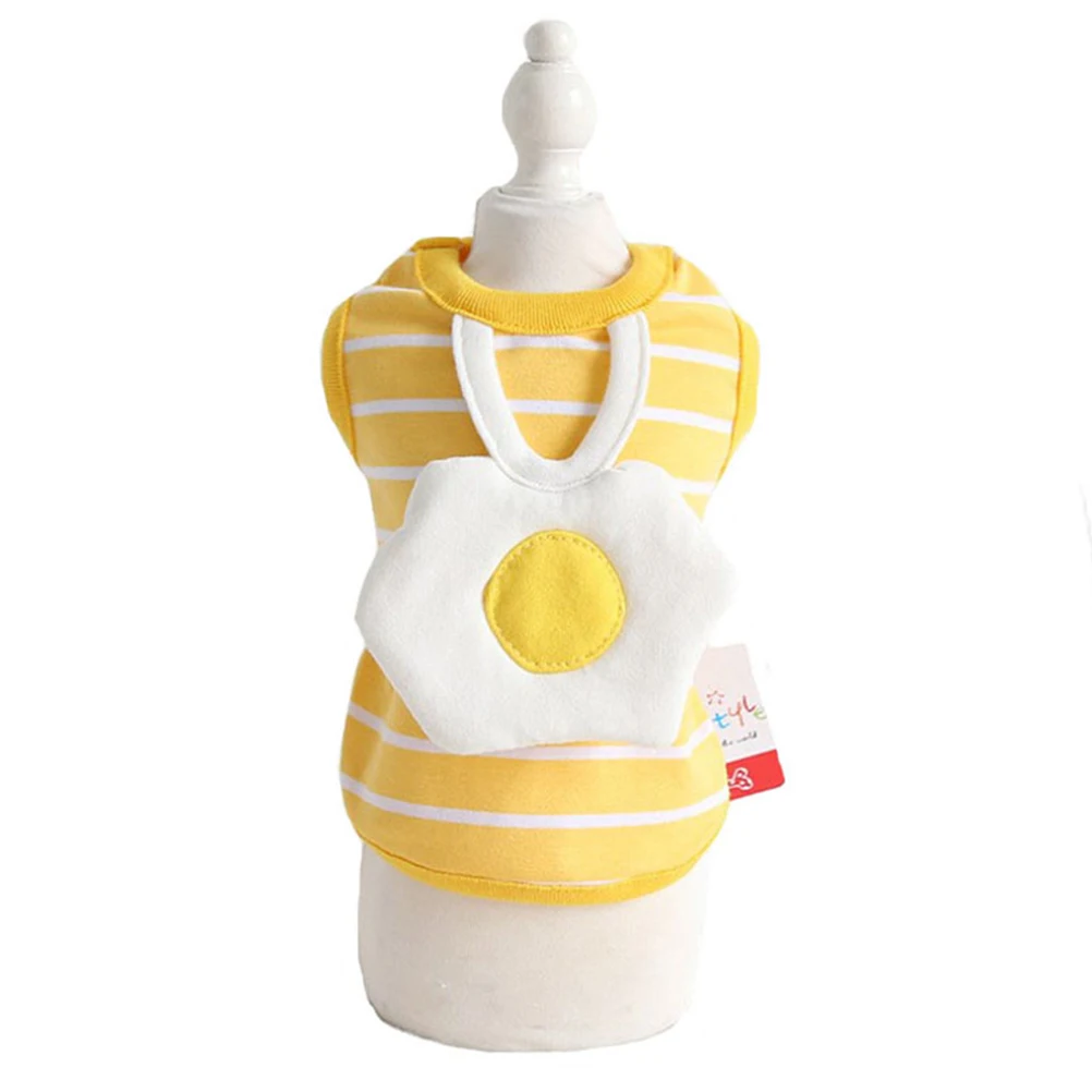 

Pet Dog Vest Egg Pattern Cotton Soft Comfortable Size S Yellow for Outdoor Walking Jogging Pet Clothes Egg Pattern Vest